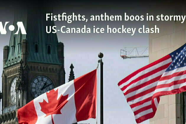 Fistfights, anthem boos in stormy US-Canada ice hockey clash