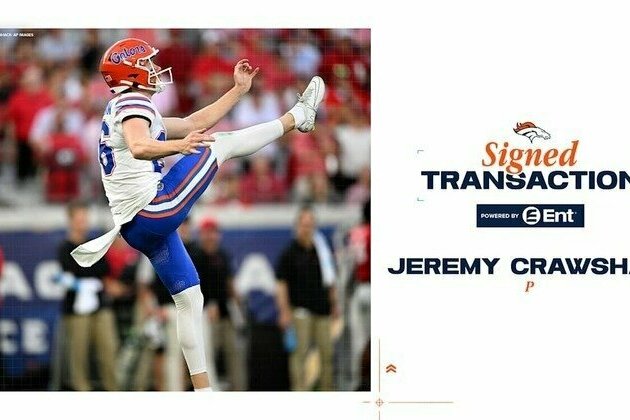 Broncos P Jeremy Crawshaw signs rookie contract