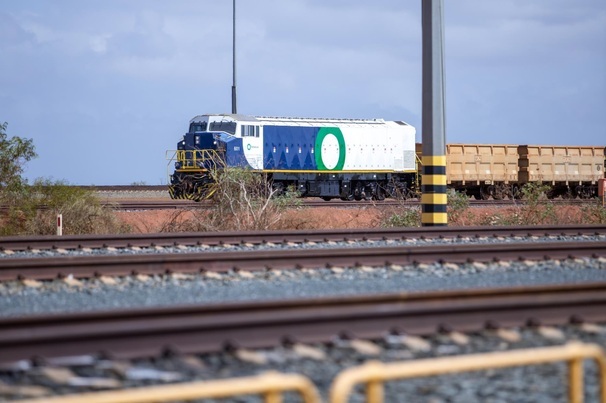 An electric train in action in WA