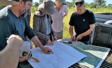 Amarillo's team review the site for installations at Mara Rosa in Goias, Brazil