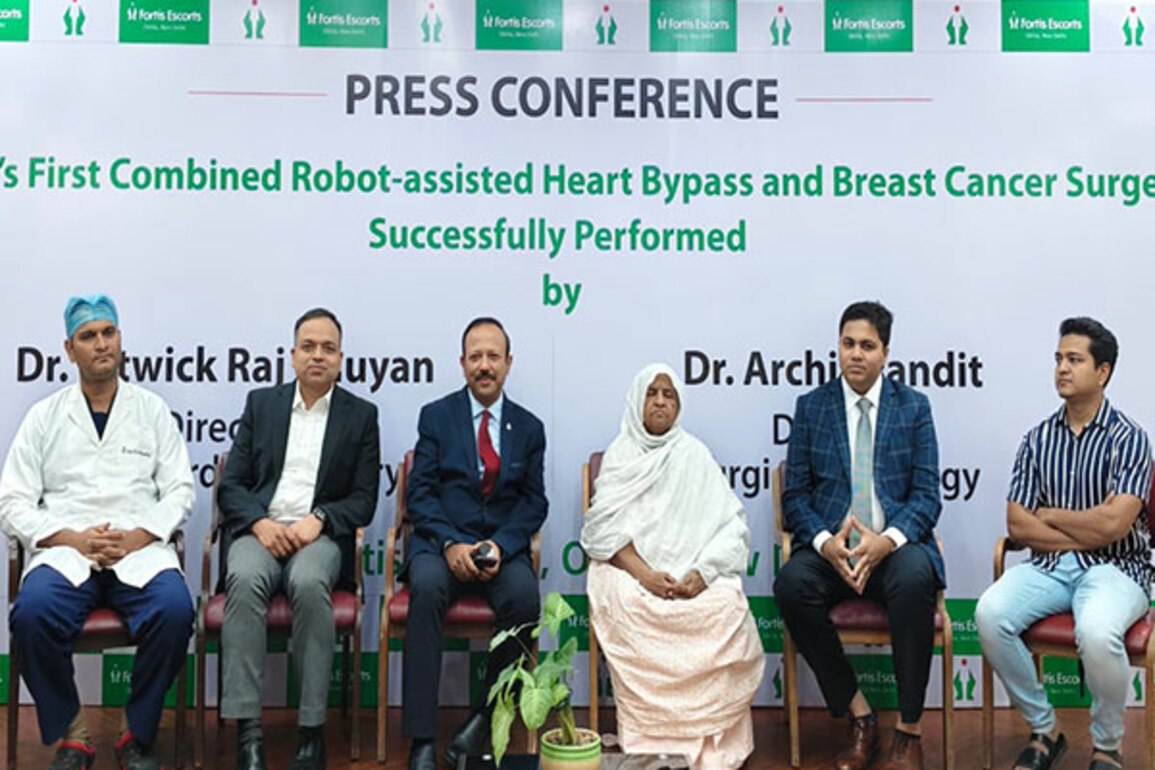 India's first combined robot-assisted heart bypass and breast cancer surgery successfully performed on 72-Year-old Bangladeshi woman