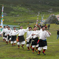 (InXizang) CHINA-XIZANG-NAGQU-SAPUKONGLAGABO SNOW MOUNTAIN-TIBETAN DANCE (CN)