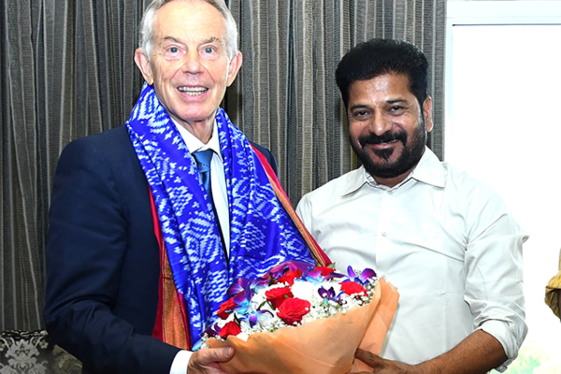 Tony Blair enthralled with presentation on Telangana Rising 2047 by CM Revanth Reddy: Telangana CMO