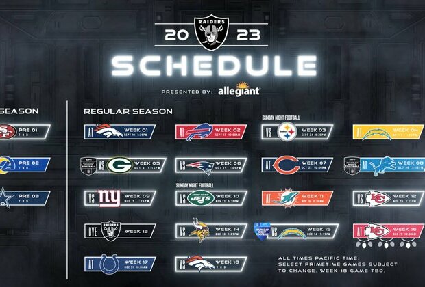 Las Vegas Raiders announce 2023 schedule