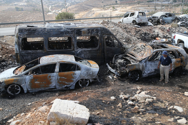MIDEAST-WEST BANK-BETHLEHEM-BURNED CAR