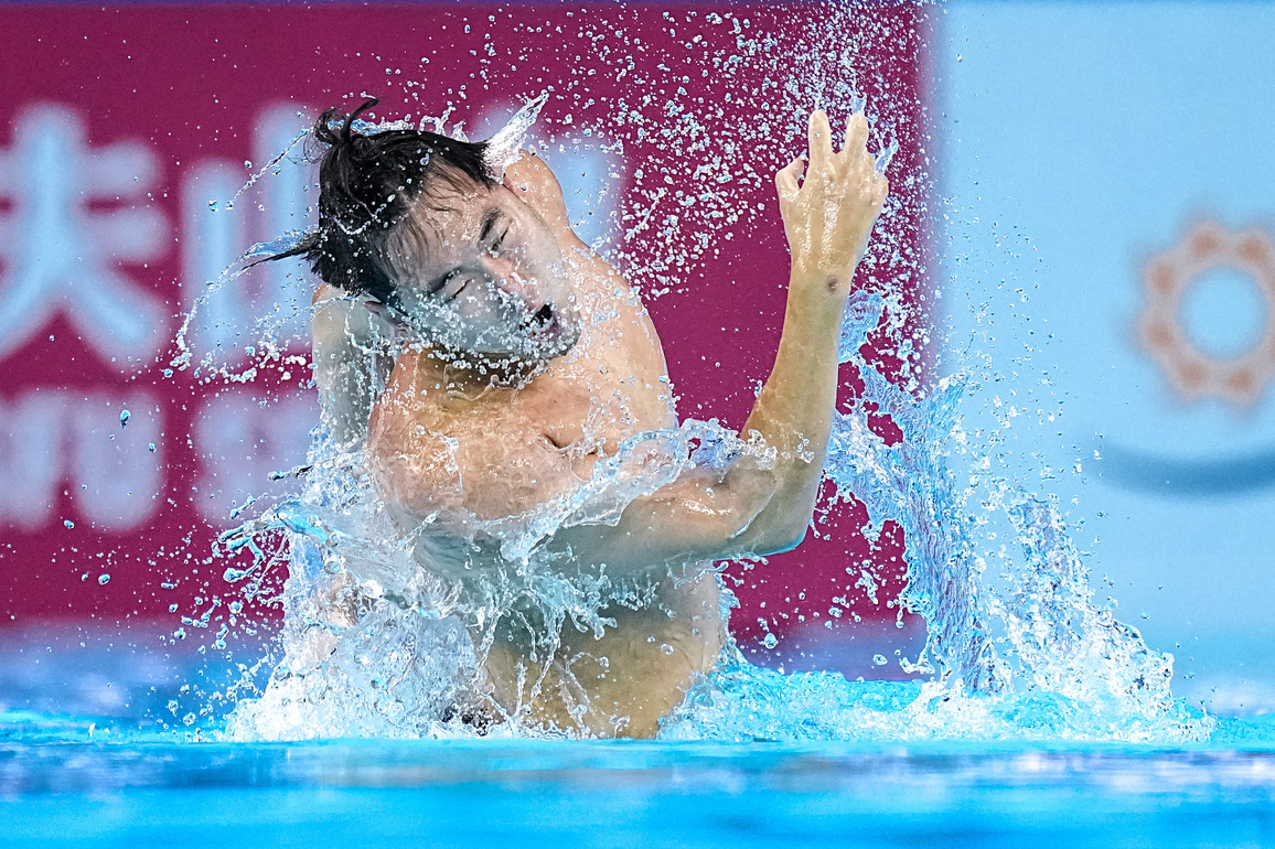 (SP)SINGAPORE-WORLD AQUATICS CHAMPIONSHIPS-ARTISTIC SWIMMING-MEN SOLO TECHNICAL