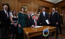 US Secretary of the Interior Ryan Zinke signs the order 