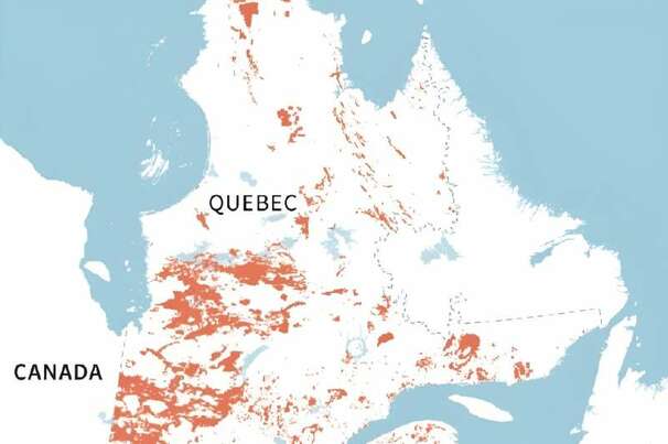 Active mining claims in Quebec (March 2024)