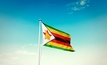  Zimbabwe flag flutters in wind