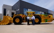 Pybar executive chairman Paul Rouse and WesTrac mining business manager Neil Roberts shake hands on the new R1700 loader