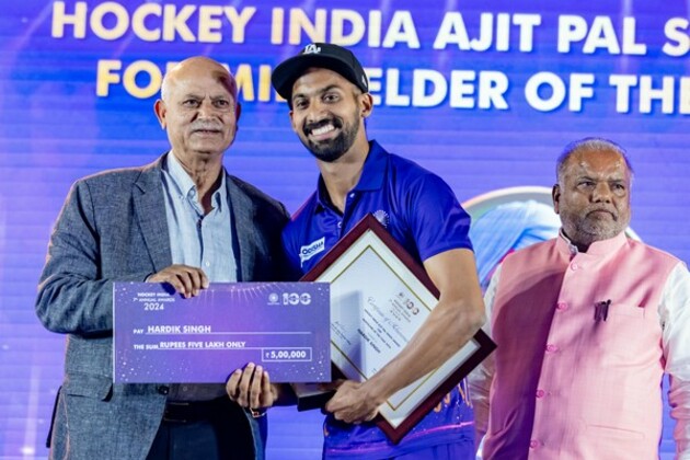 'I see it as a reflection of hard work, unity of our entire team': Hardik Singh on winning the Hockey India Ajit Pal Singh Award for Midfielder of the Year 2024