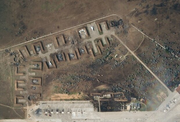 Satellite Pictures Show Devastation at Russian Air Base in Crimea