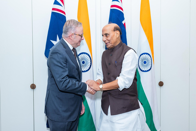 'Confident that relationship will continue to grow deeper, stronger": Rajnath Singh meets Australian PM Anthony Albanese