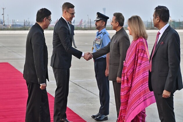Finland President Alexander Stubb arrives in New Delhi; to be Chief Guest at Raisina Dialogue 2026