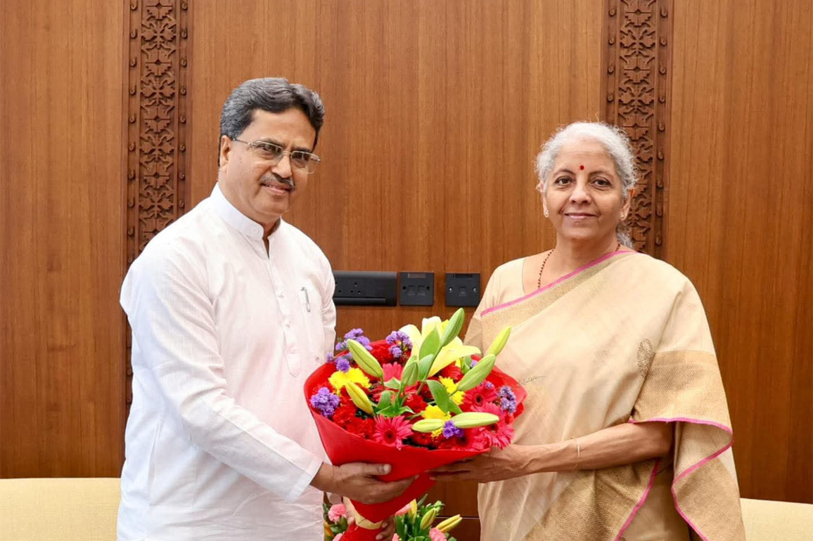 Tripura CM Saha meets Union Finance Minister Sitharaman in Delhi