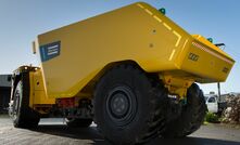 Atlas Copco's MT65 underground hauler.