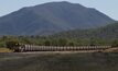 Aurizon 4000 class diesel hauling an empty coal train from Abbot Point. 