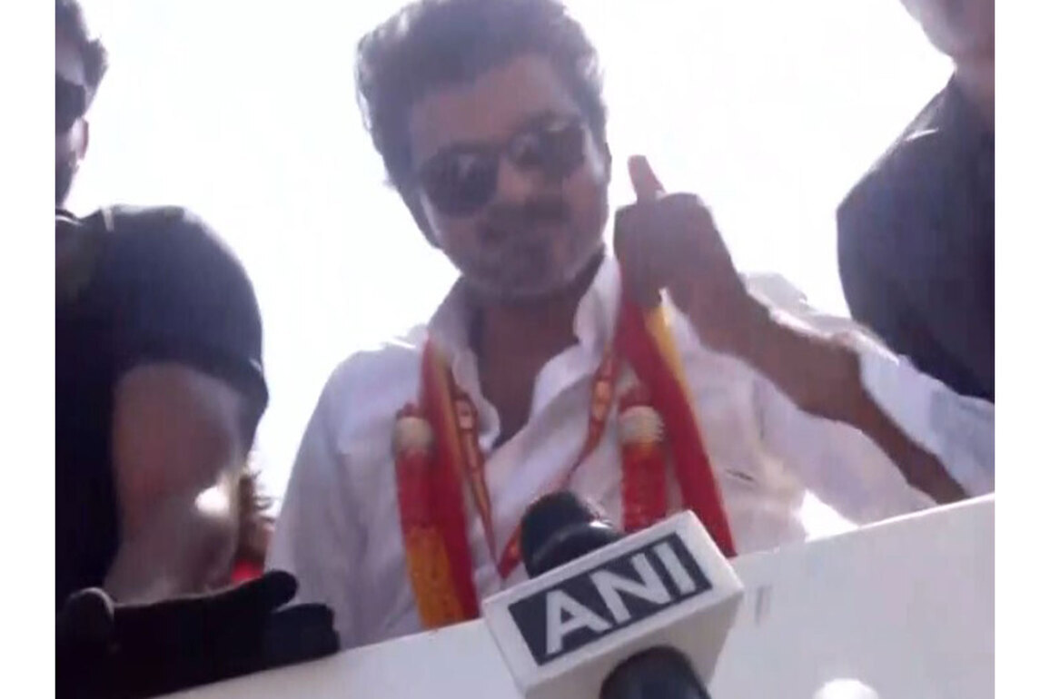 TVK chief Vijay holds massive roadshow Panchatti area to garner support for Tamil Nadu polls