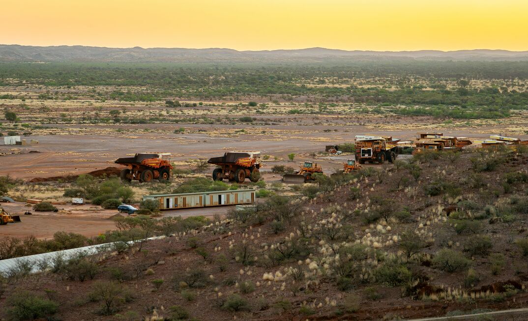 Mining trucks at Paraburdoo.
