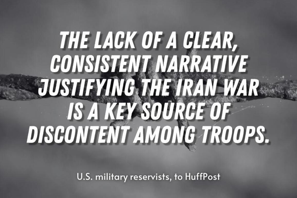 U.S. troops report frustration, disillusionment four weeks into Iran strikes: HuffPost