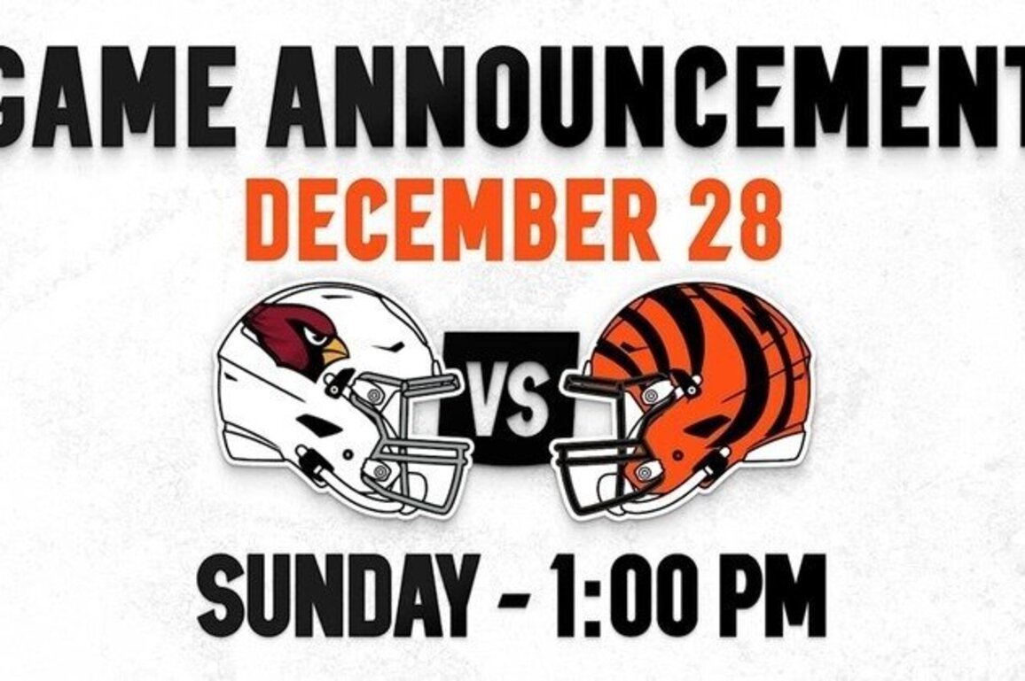 Week 17 Cardinals vs. Bengals Game Date & Time Announced