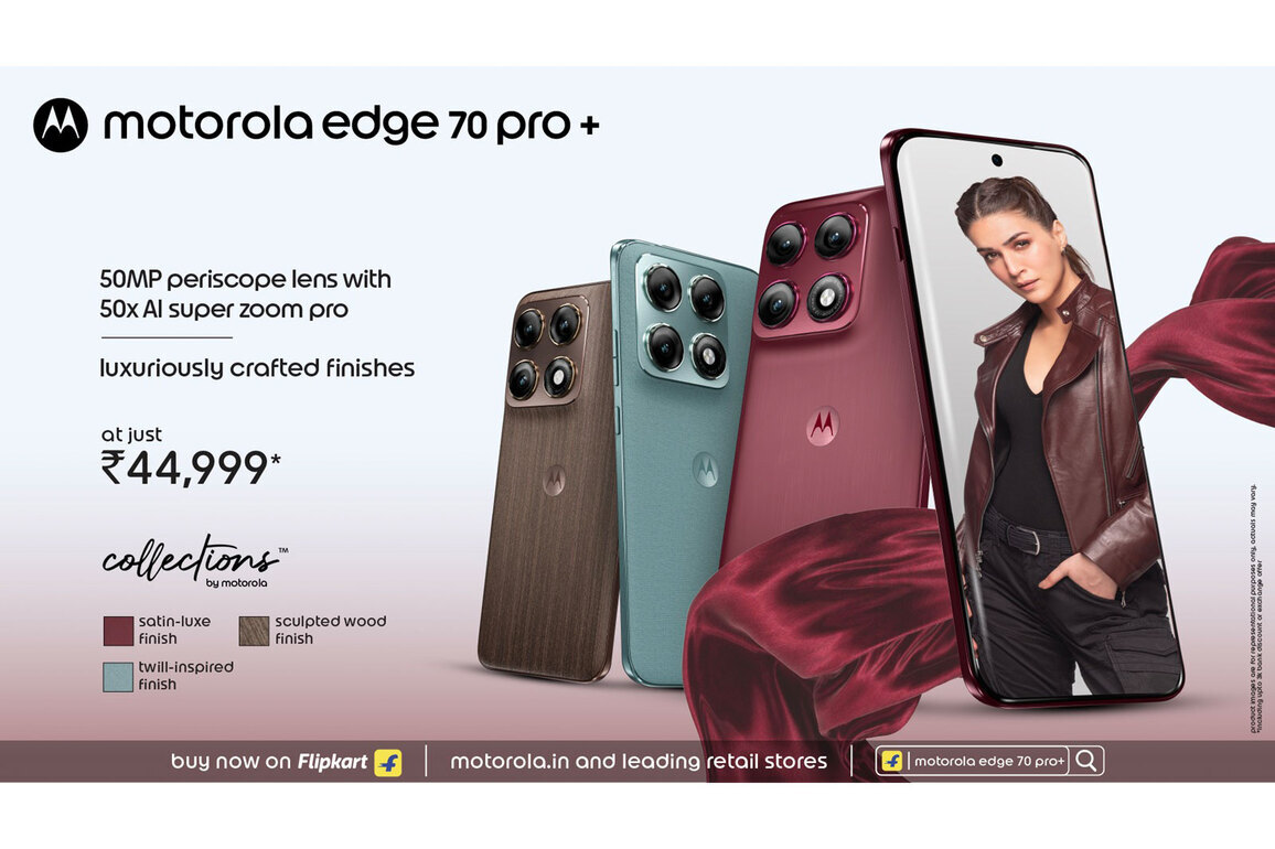 motorola edge 70 pro+ goes on sale featuring Quad 50MP Sony LYTIA cameras, moto AI and 6500mAh battery starting at Rs. 44,999*