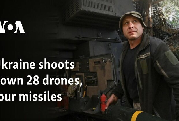 Ukraine shoots down 28 drones, four missiles