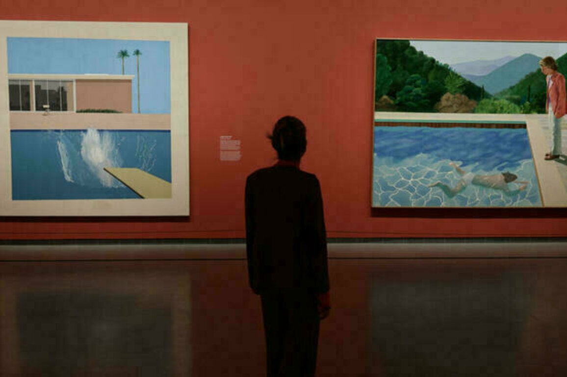 Frail David Hockney celebrated in vast Paris retrospective