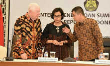  Freeport's Richard Adkerson with finance minister Sri Mulyani Indrawati and energy minister Ignasius Jonan in August 