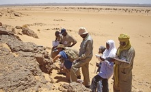Studying outcrops at GoviEx’s Madaouela project in Niger