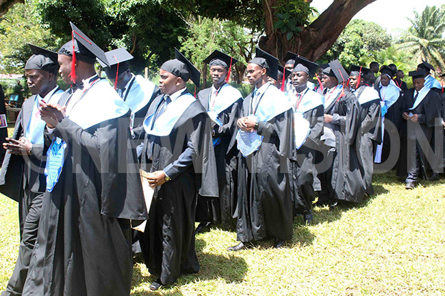  ome of the graduands in procession during the function