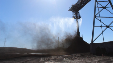 Dust suppression system in operation