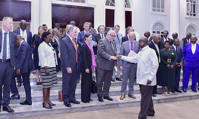 Museveni to EU envoys: Trade not aid will transform our country Museveni to EU envoys: Trade not aid will transform our country