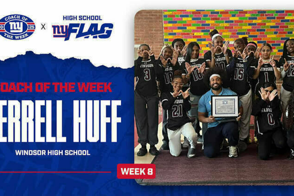 Giants name Windsor's Terrell Huff Flag Football Coach of the Week