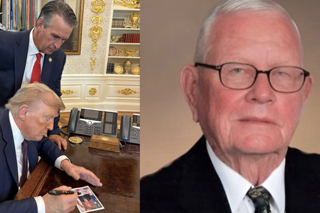 Barry Moore uses time with President Trump to honor Alabama WWII veteran Milton Doggett