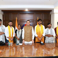 Uttarakhand CM Dhami meets DUSU President and JNUSU Joint Secretary, congratulates them on victory