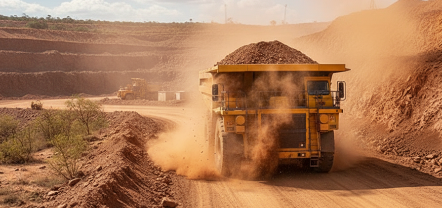 Poluição do ar em operação de minério