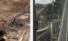  Left to right: the Baloo pit; the crushed ore conveyor at Higginsville