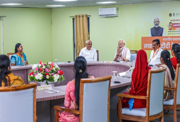 PM Modi interacts with Lakhpati Didis in unique boardroom-style in Gujarat