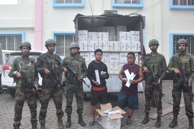 Assam Rifles, DRI siezes large consignment of foriegn cigarettes; 2 held in Karimganj
