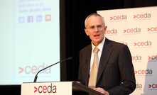 ACCC chair Rod Sims speaking at a CEDA event.