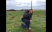  Department of Primary Industries and Regional Development officer Paul Sanford taking paddock samples in Western Australia. Picture courtesy DPIRD.  