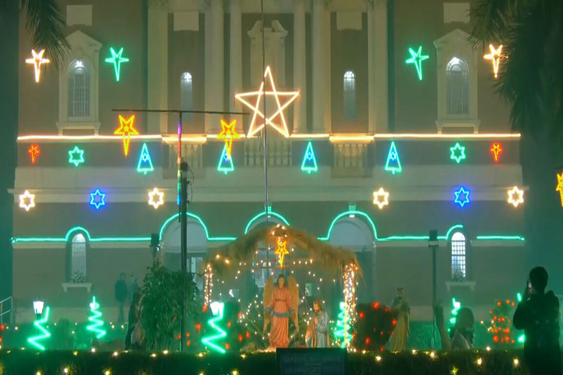 Delhi's Sacred Heart Cathedral Church shines bright with lights ahead of Christmas
