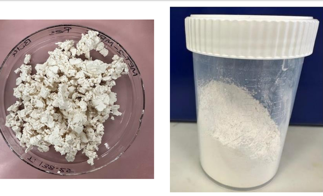 Carbonato misto de terras raras produzido com amostras do projeto Caldeira, da Meteoric/Reprodução