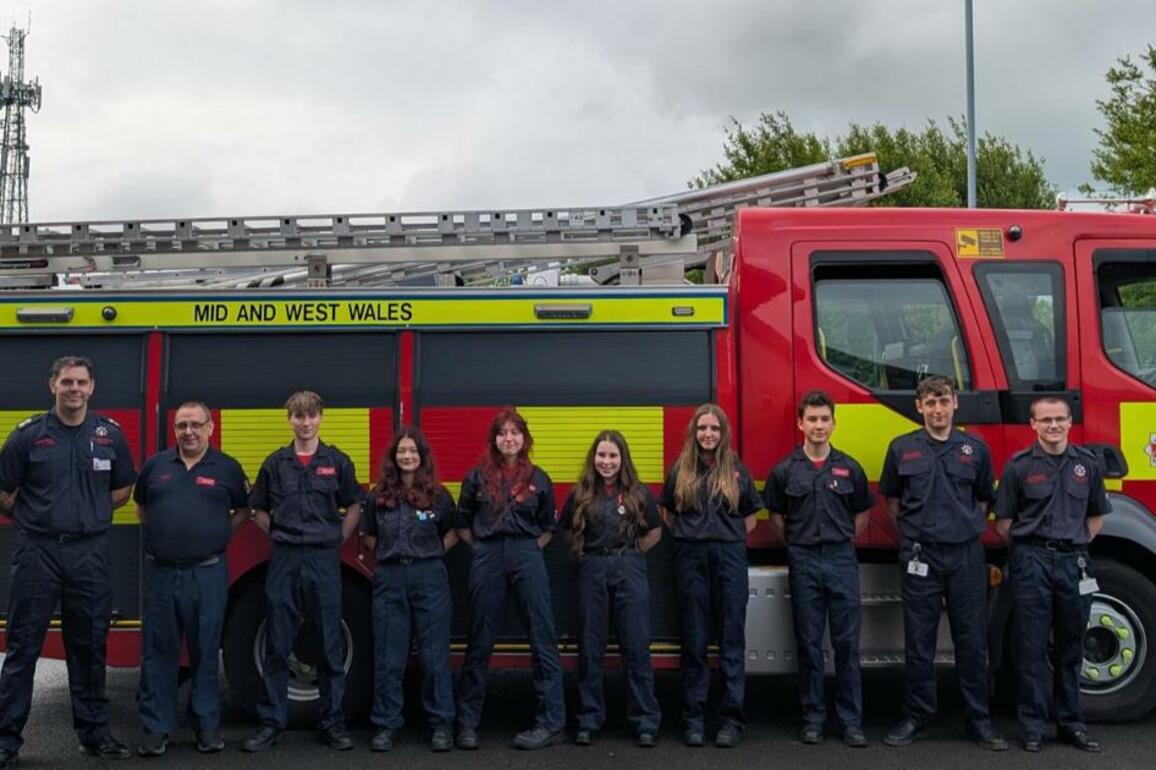 Parade at Amman Valley Fire Station for fire cadets
