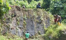 Coal outcropping near Depot Creek.