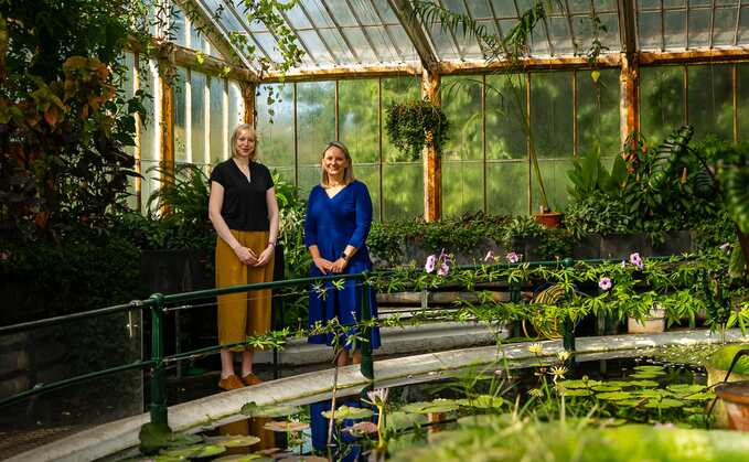 Rachel Purdon, head of sustainability at Kew Gardens, and Kelly Becker, president of Schneider Electric UK and Ireland, Belgium and Netherlands - Credit: Schneider Electric Rachel Purdon, head of sustainability at Kew Gardens, and Kelly Becker, president of Schneider Electric UK and Ireland, Belgium and Netherlands - Credit: Schneider Electric