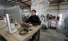 The first radar being assembled in Groundprobe's Tucson facility.