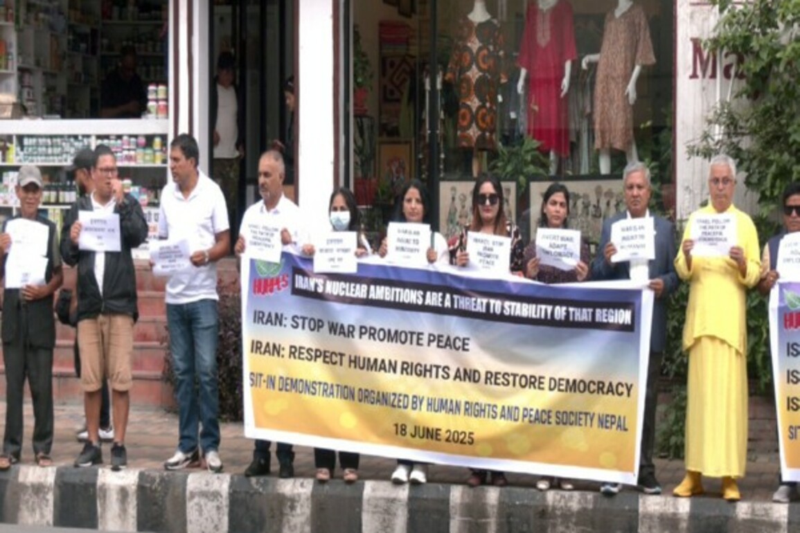 Nepali activists demonstrate outside Israeli Embassy, Iranian consulate, calling for de-escalation of conflict