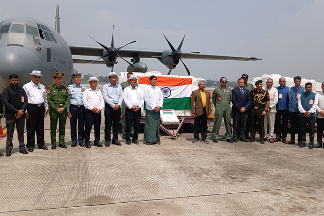 India hands over first tranche of relief material to Myanmar
